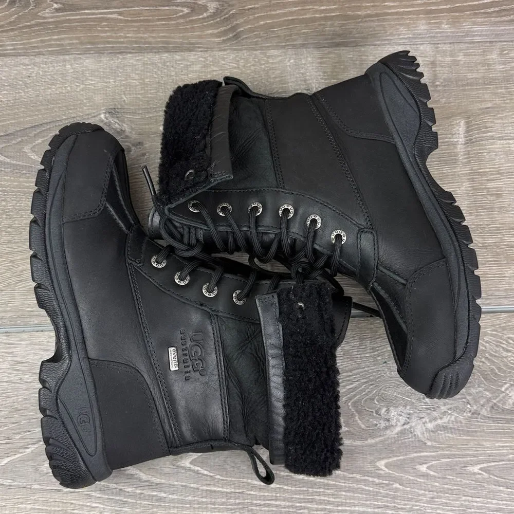 Ugg Butte Little Kid Sz 3 Black Suede Warm Waterproof Shearling Vibram Snow Boot